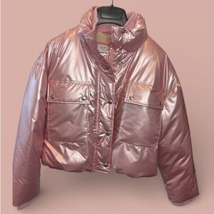 Crewcuts Girls Pink Metallic Puffer Jacket.  XL (12/13)